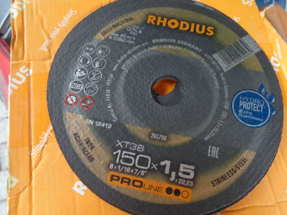 tarcza do cięcia prosta Rhodius 150x1,5mm Pferd Klingspor lamelki Inox