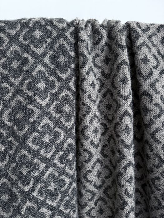 Koc, pled z naturalnej wełny 100 % Woolmark, beżowy, brązowy