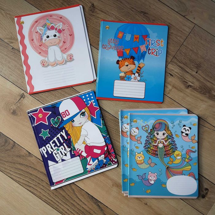 Набір зошитів учнівських в клітинку та лінію 12 аркушів