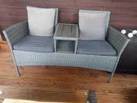 Ławka sofa kanapa z półką Fasterhold z poduszkami szara
