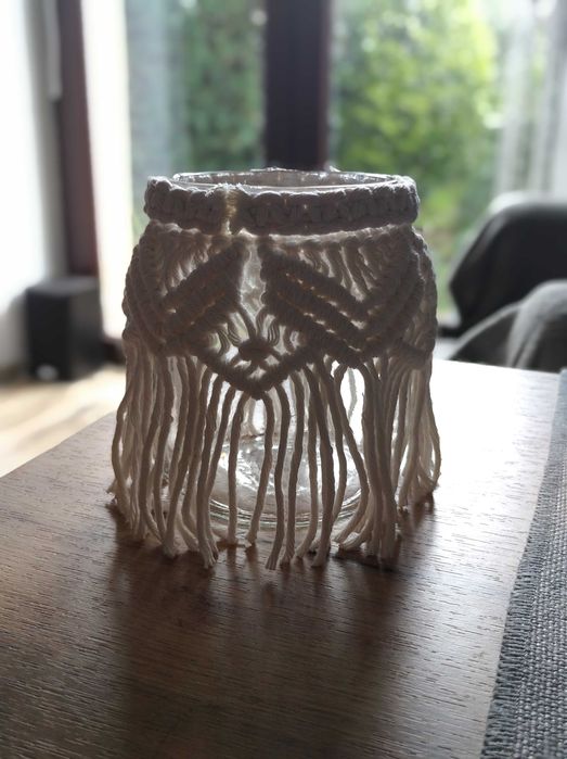 Lampion - świecznik makrama