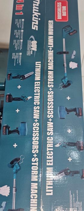Conjunto Maquinas roçadora tesoura de poda e soprador e motoserra