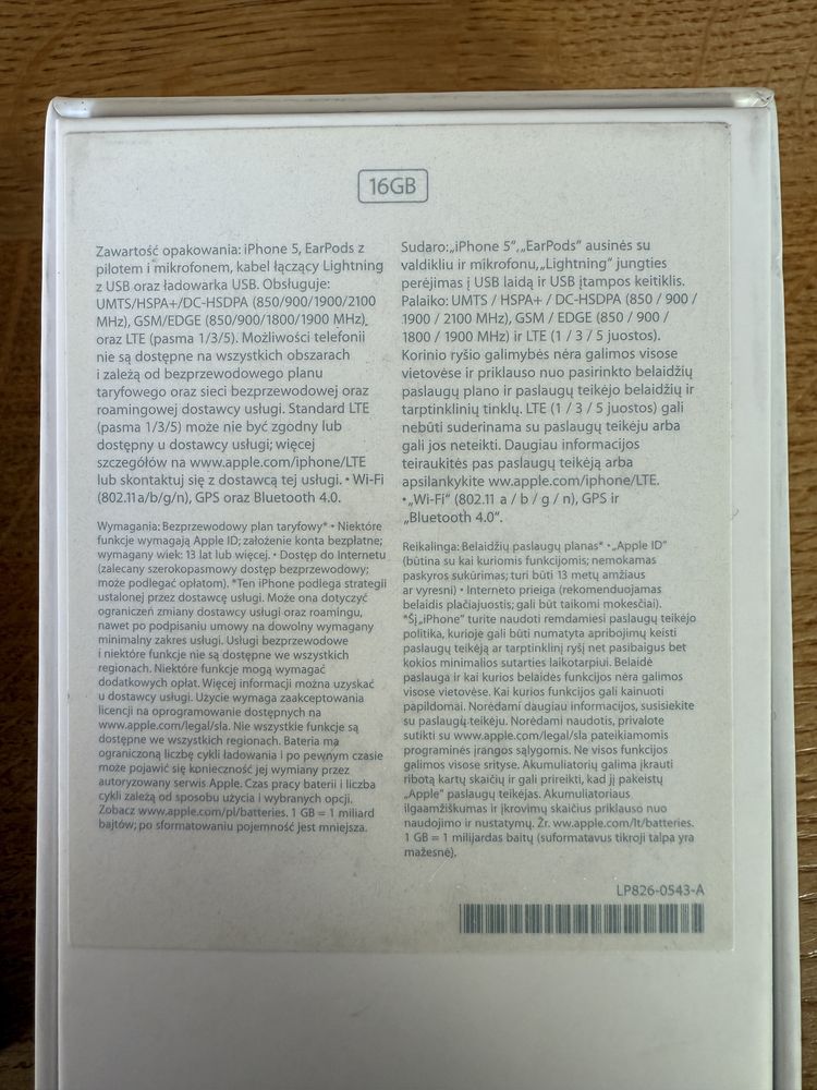 Oryginalne pudełko po iPhone 5