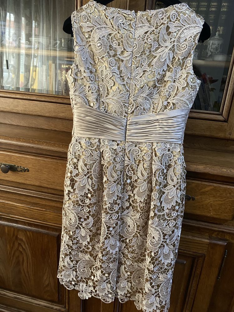 Vestido Cerimonia Renda e Seda Selvagem