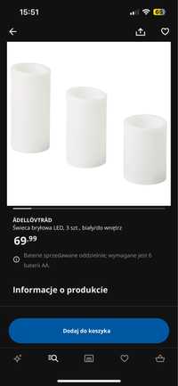 ADELLOVTRAD zestaw 4 świec LED ikea