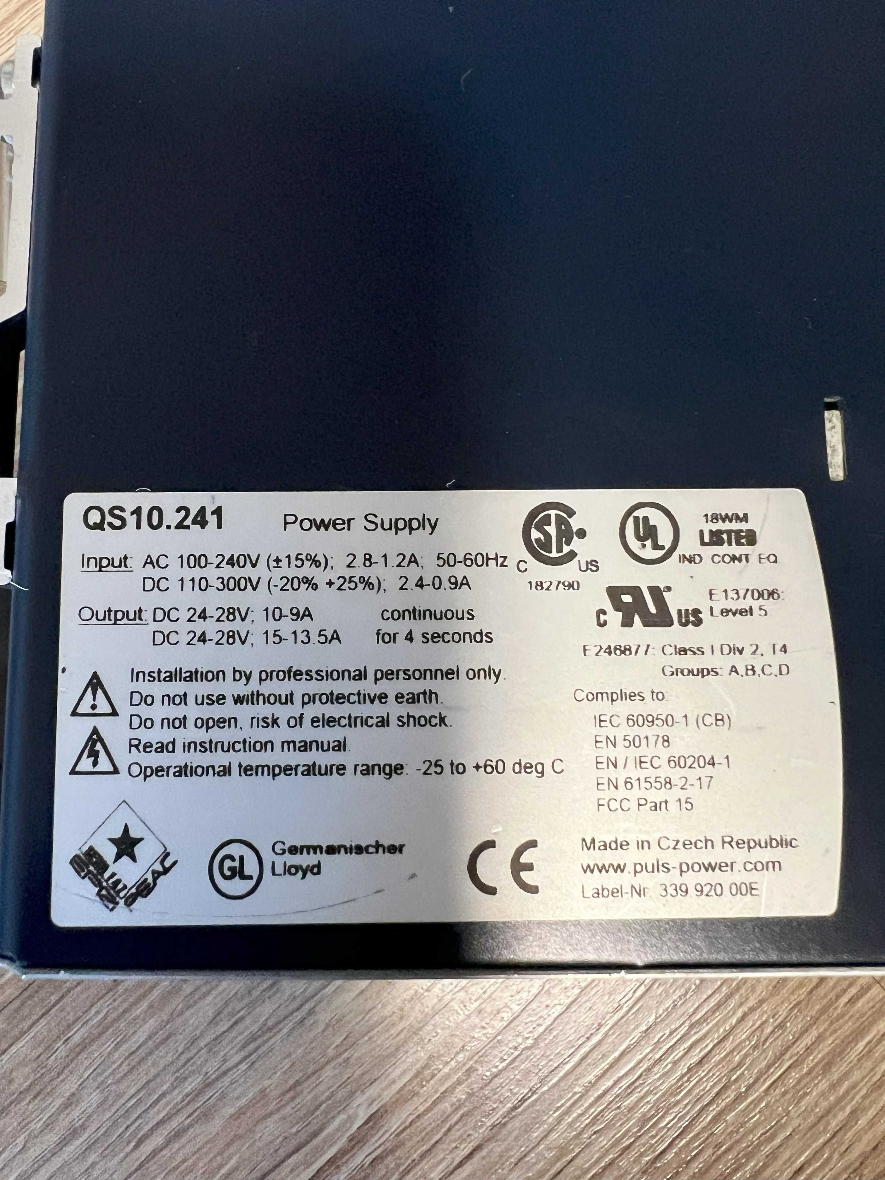 Zasilacz 24V/10A/240W Puls QS10.241