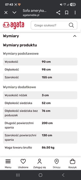 Sofa dwuosobowa .
