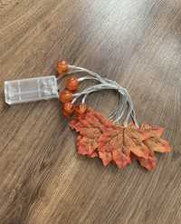 Осення гирлянда на батарейках гірлянда кленовые листья тыква декор