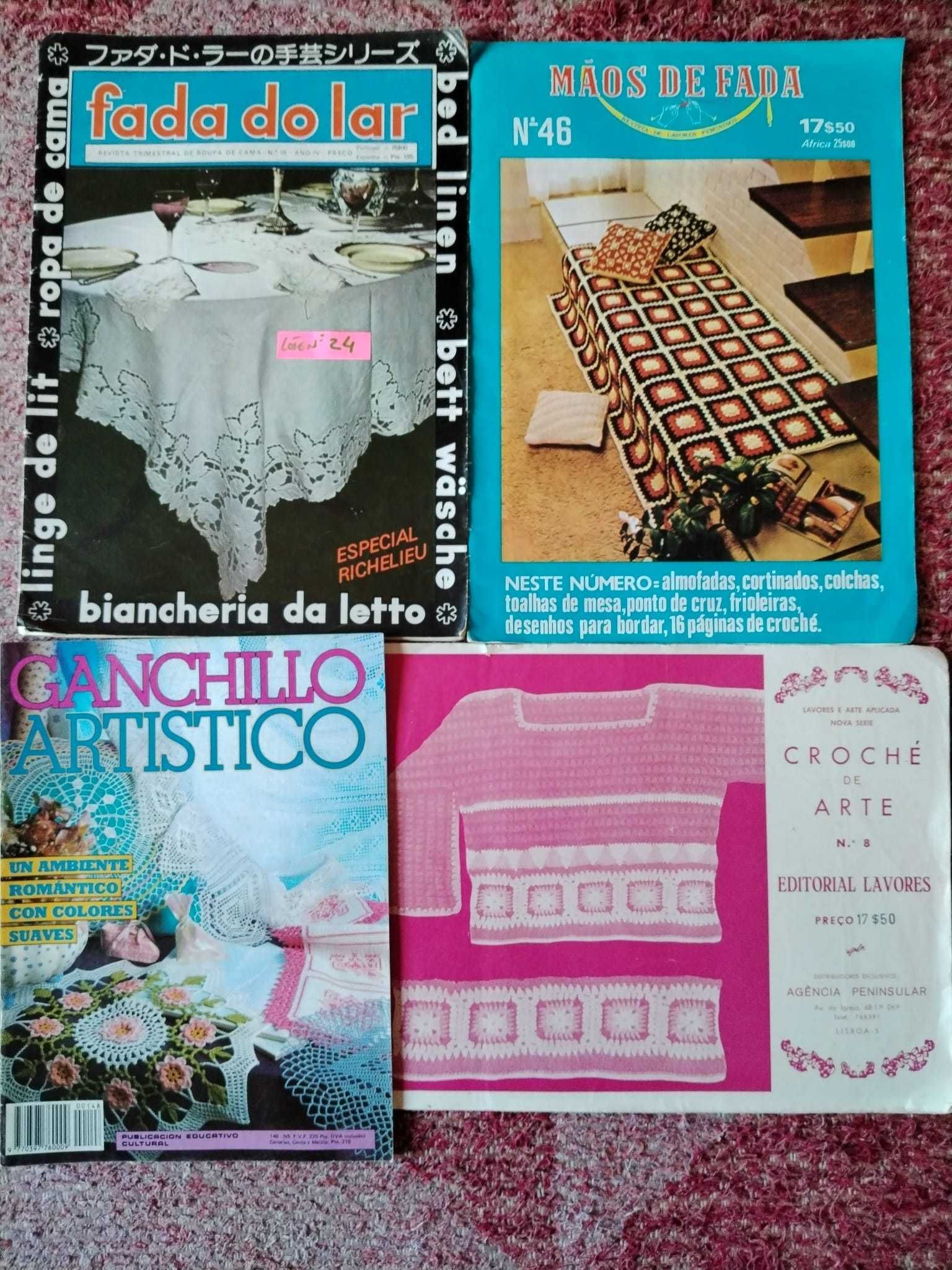 Revistas de lavores (Ponto cruz, malhas e decoração) c/moldes