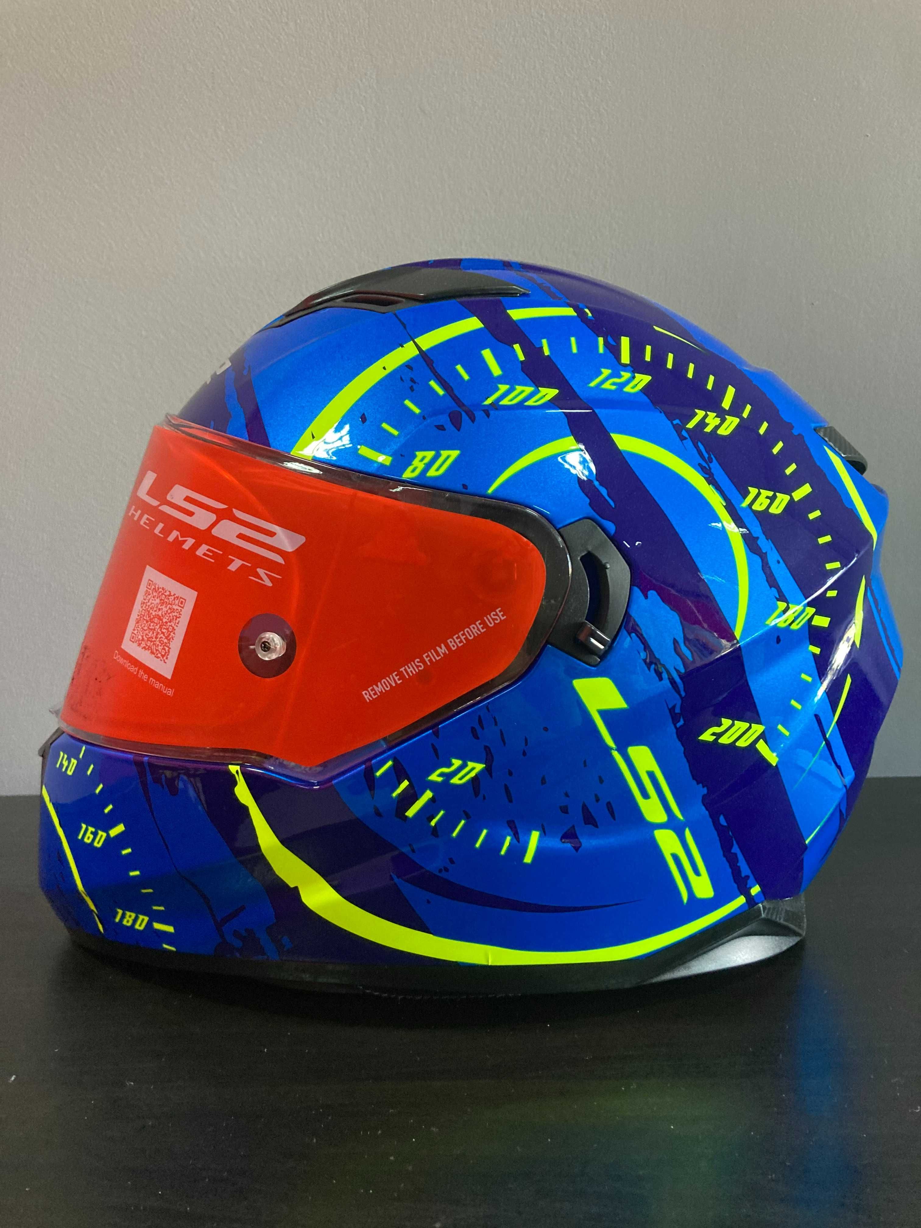 Capacete LS2 FF320 TACHO Blue H-V Yellow