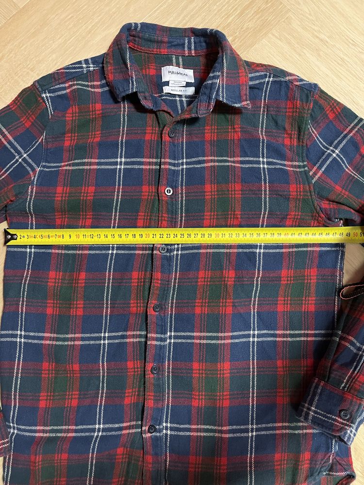 Koszula męska w kratkę Pull&Bear rozmiar S regular fit