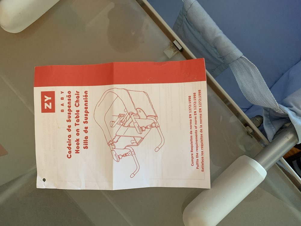 Cadeira de refeição suspensa para bebe
