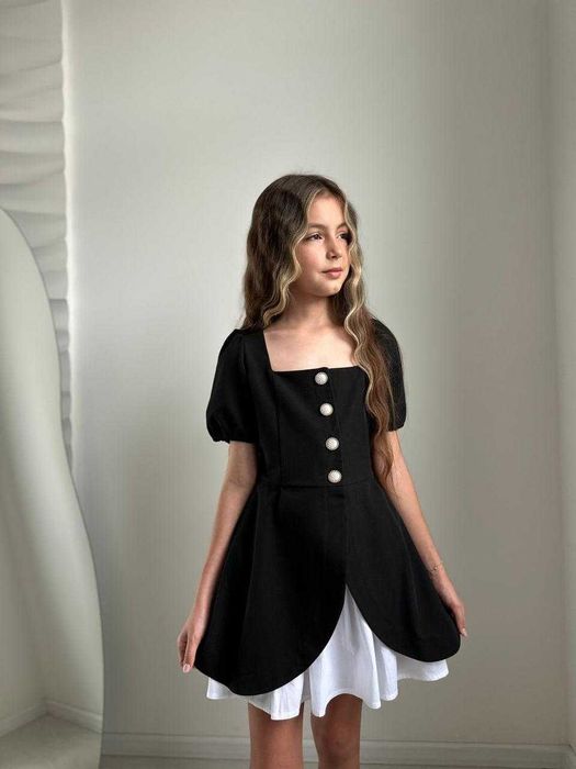 Сукня чорна для дівчинки підлітка в школу ошатна стильна підліткова