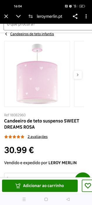 2 candeeiros infantis