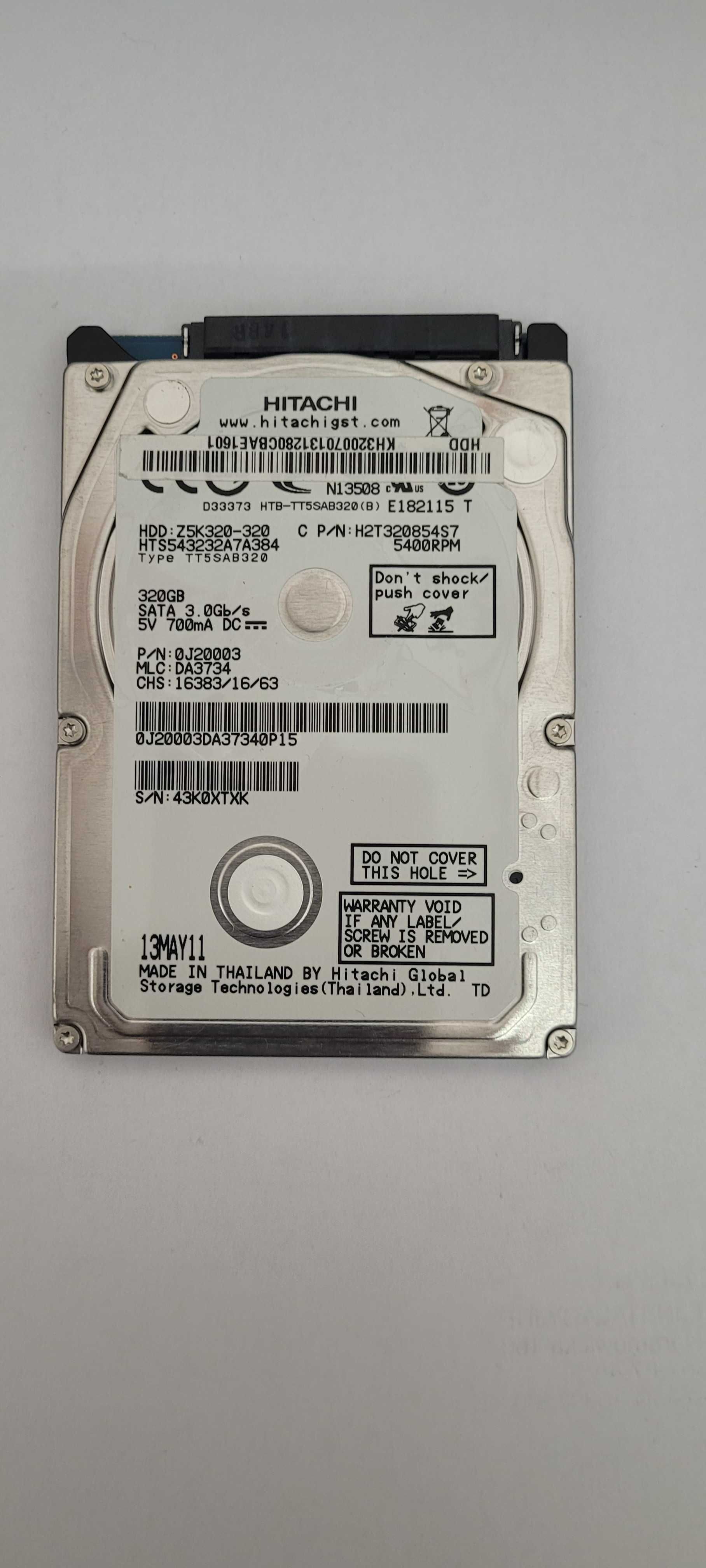 używany dysk twardy HDD 2,5" Hitachi 320GB 5400 rpm SATA