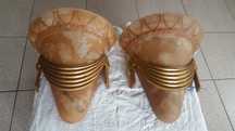 Candeeiros de parede de louça de mármore