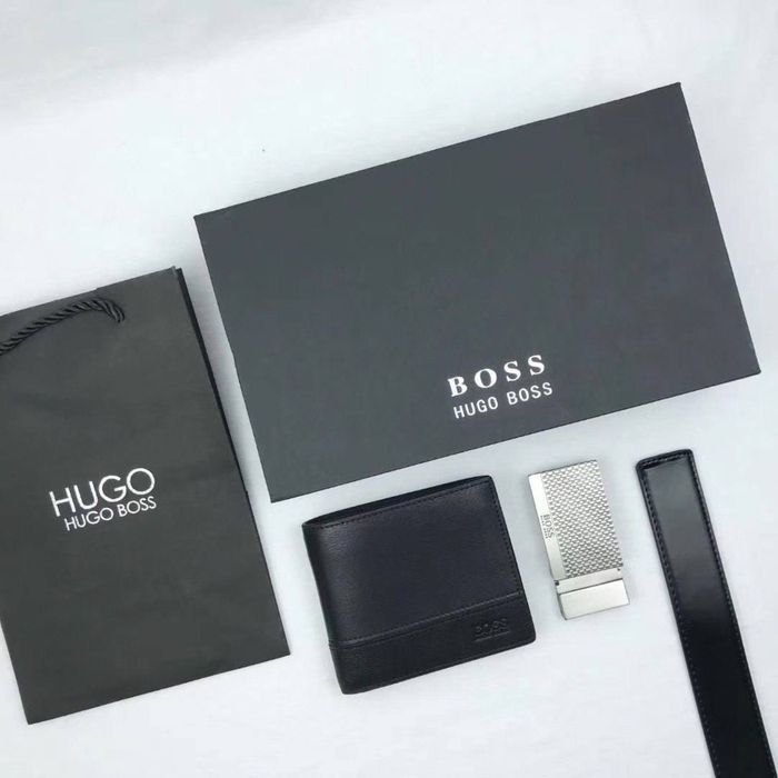 Мужской набор hugo boss ремень и кошелек ремінь та гаманець
