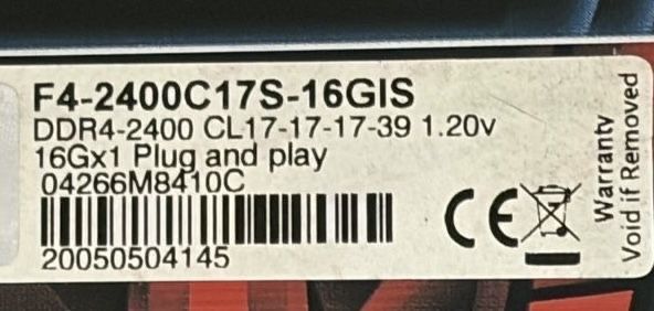 Pamiec Ram 16GB DDR4 F4-2400C17S-16GIS