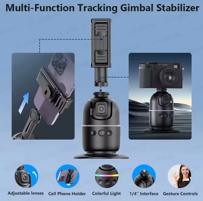 Uchwyt stabilizator gimbal do telefonu Podąża za ruchem 360 stopni Now