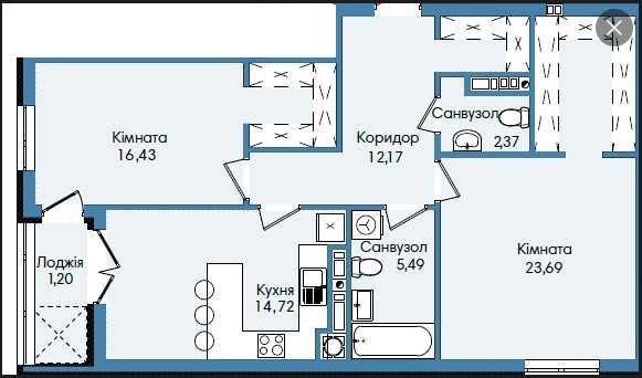 Продаємо БЕЗ КОМІСІЇ 2кім квартир новобуд Вашингтон сіті ДЖ Вашингтона