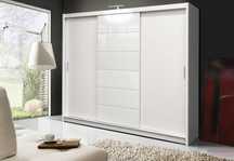 Szafa Malibu 250x215x61  (biała lub dąb sonoma,oświetlenie,szuflady)