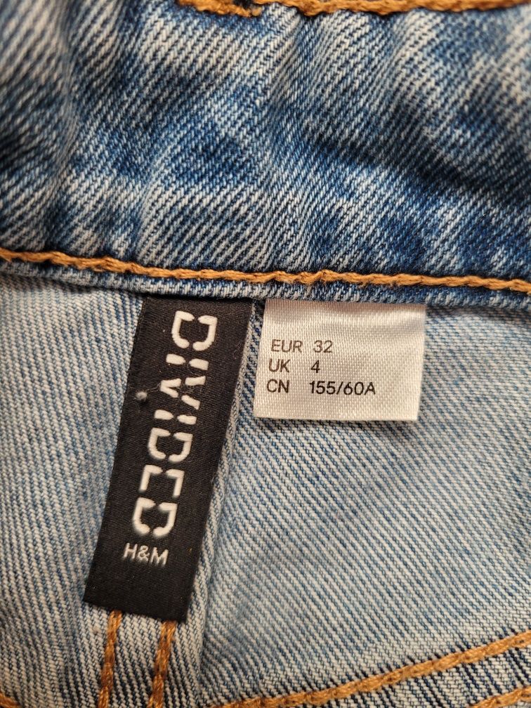 Jeansowe szorty H&M z wysokim stanem | XXS