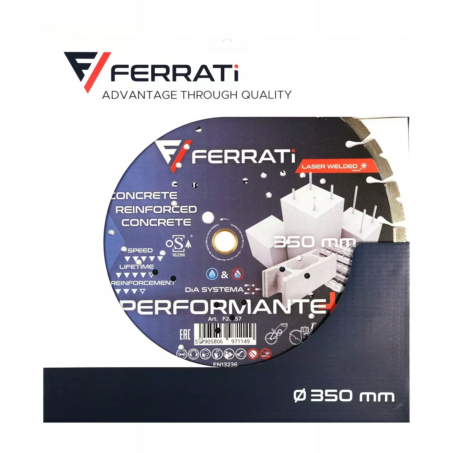 Ferrati Mocna Tarcza Do Betonu Silnie Zbrojonego Performante+ 350Mm