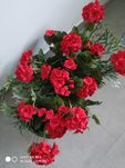 Pelargonie sztuczne bukiet czerwony kolor