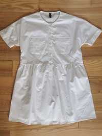 Jak Nowa ZARA Sukienka biała letnia bawełniana popelinowa S M 36 38