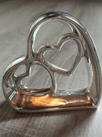 Figurka dwa serca srebrna