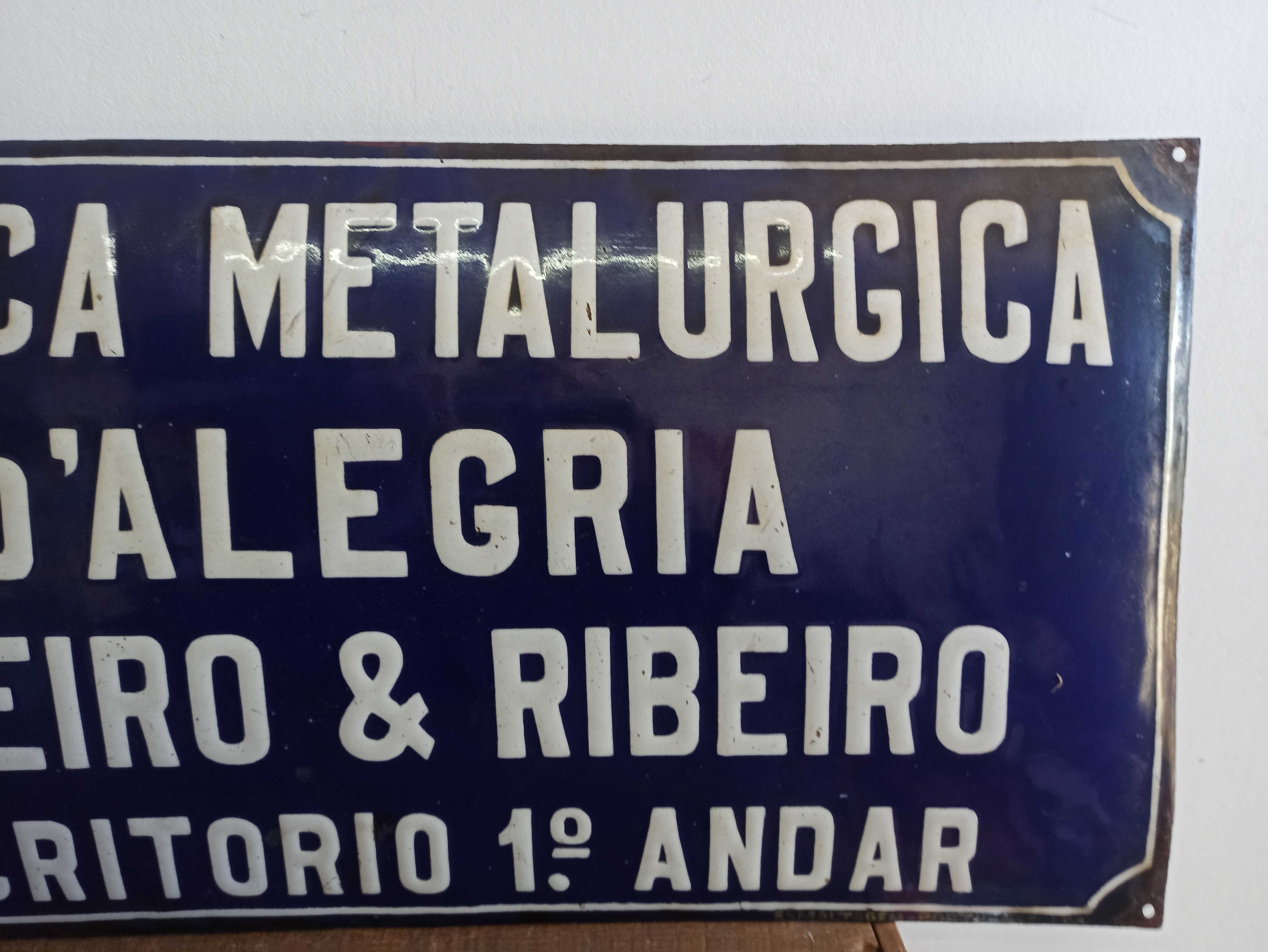 Placa Esmaltada Fabrica Metalúrgica D'Alegria