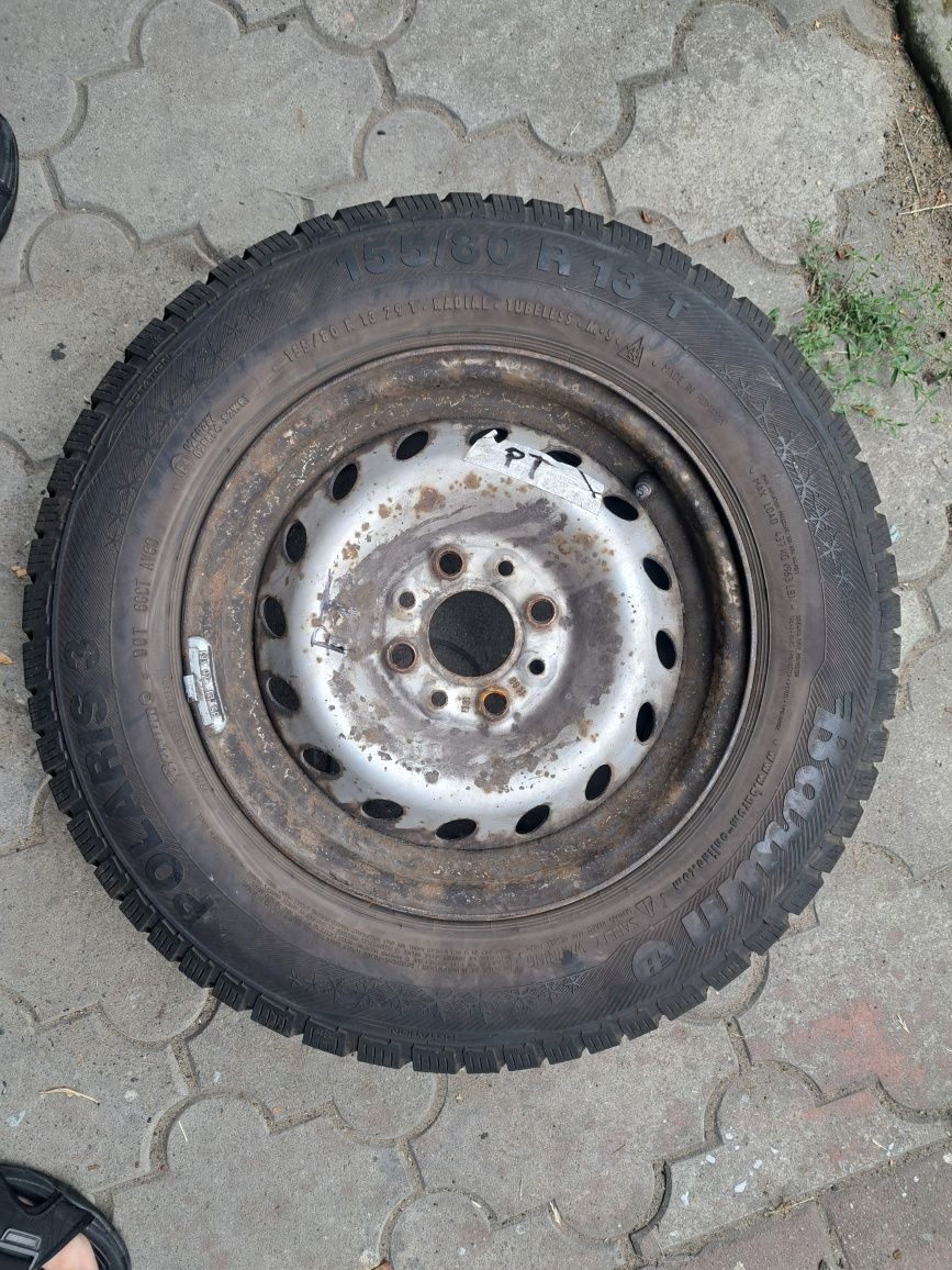 Zimowe opony + felgi R13 155/60 używane