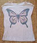 Rabarbar cudny tshirt z motylem r.38 stan idealny
