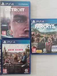 JOGOS PS4 (como novos!) FarCry 5 e New Dawn, Detroit: Become Human...