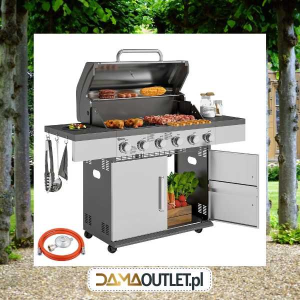 GRILL GAZOWY 15kW stolik 6 palników stolik szafka DaMaOutlet.pl