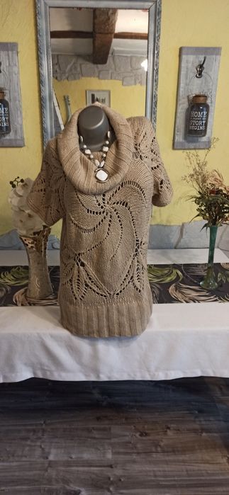 Super tunika sweterkowa ażurowa. 40. C&A