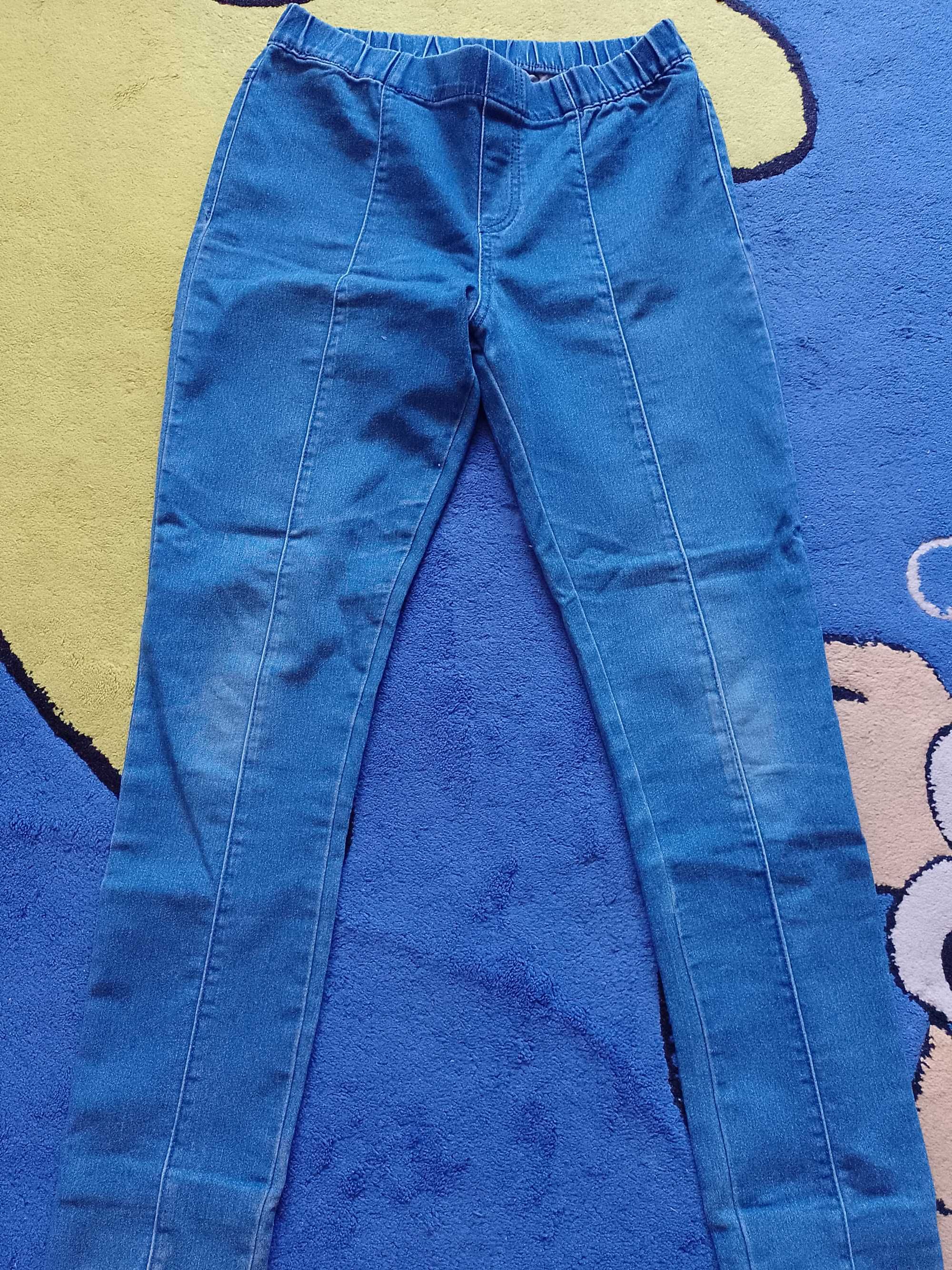 Jegginsy niebieskie na gumkę