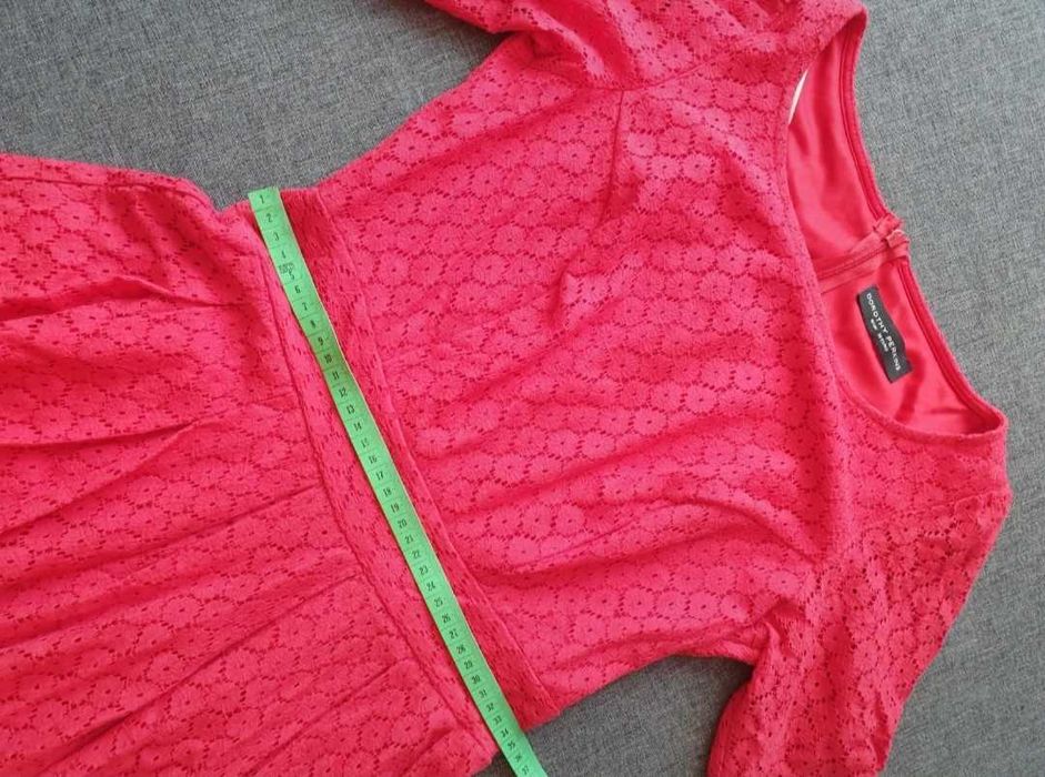Sukienka koralowa/czerwona, koronka, r. M(38), Dorothy Perkins