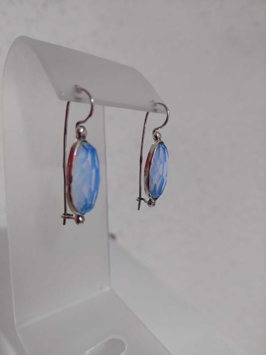 серебряные   серьги с опалитами