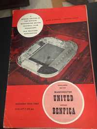 Programa oficial do jogo Manchester United vs Benfica ,1962,único