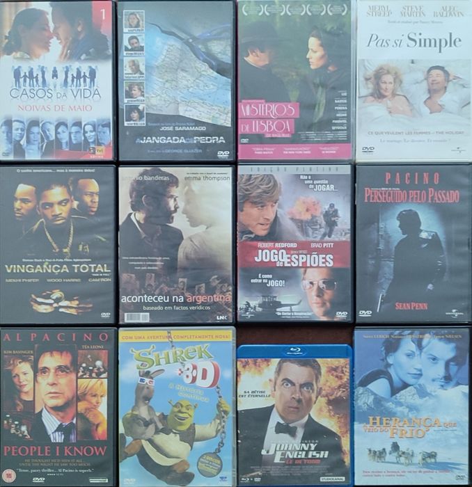 12 DVD de acção e drama (preço de conjunto)