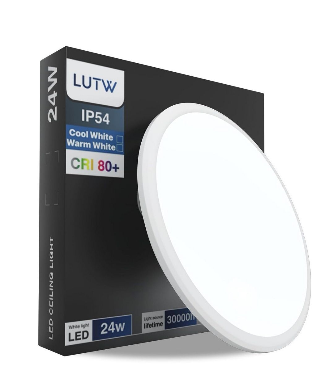 LUTW Lampa sufitowa LED 24W lampa sufitowa LED 3000K 30 cm
