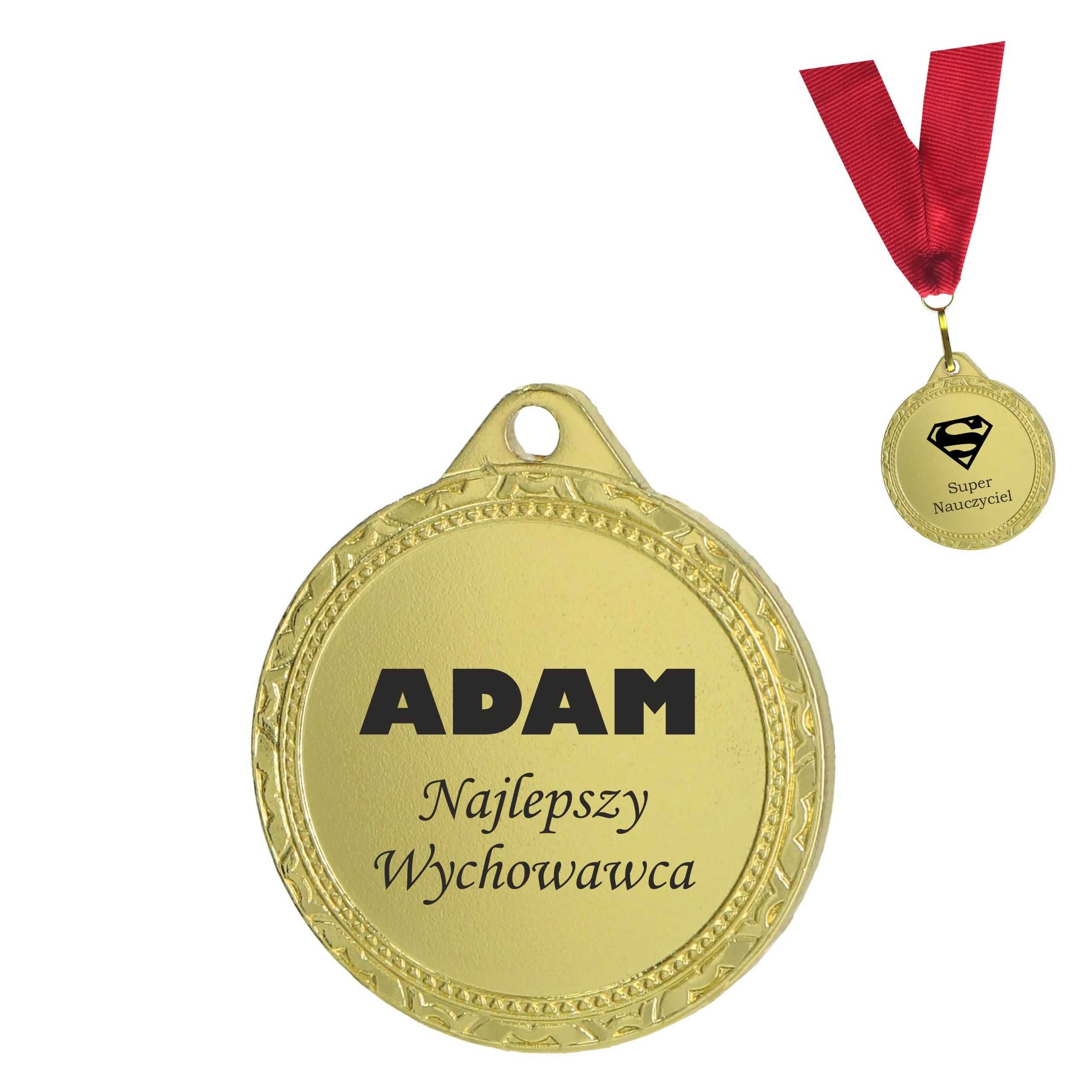 Medal Dla Nauczyciela Trenera Urodziny Złoty 32mm Prezent z Grawerem