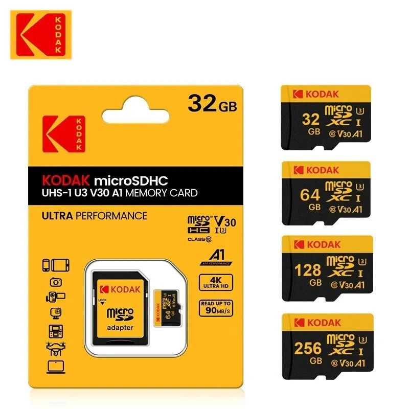 Карта пам'яті micro SD Kodak 64Gb U3 A1 class 10
