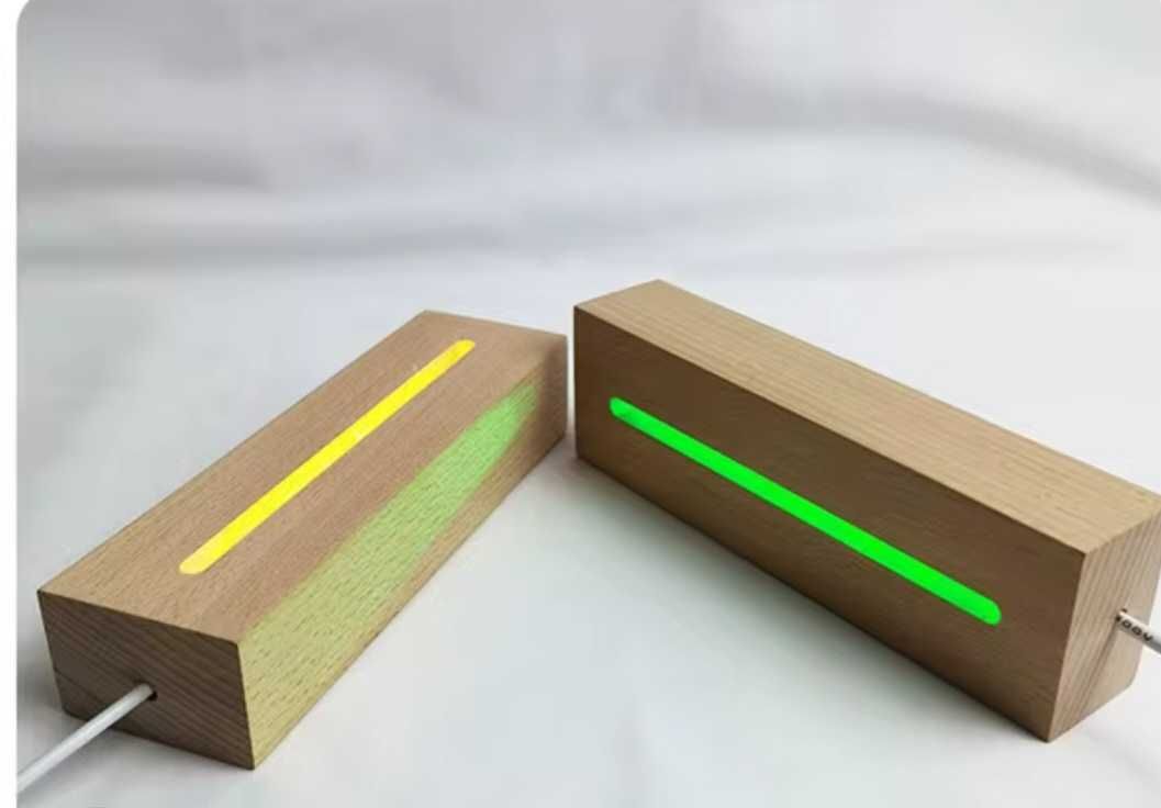Podstawa lampki nocnej LED, drewniane  podstawa zasilana przez USB