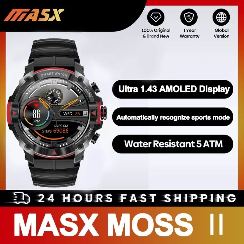 Masx Moss 2 Смарт Часы с AMOLED Дисплеем 1.43" / 5 АТМ / IP68