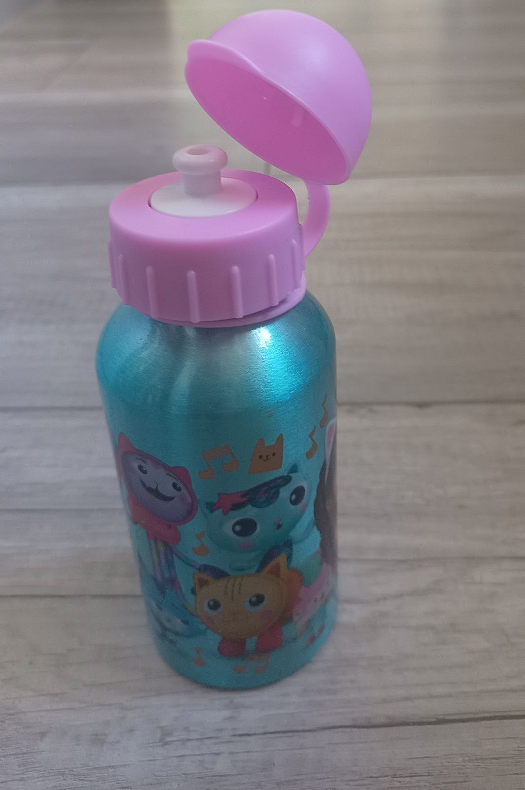 Butelka bidon do picia aluminiowy Koci domek Gabi nowa