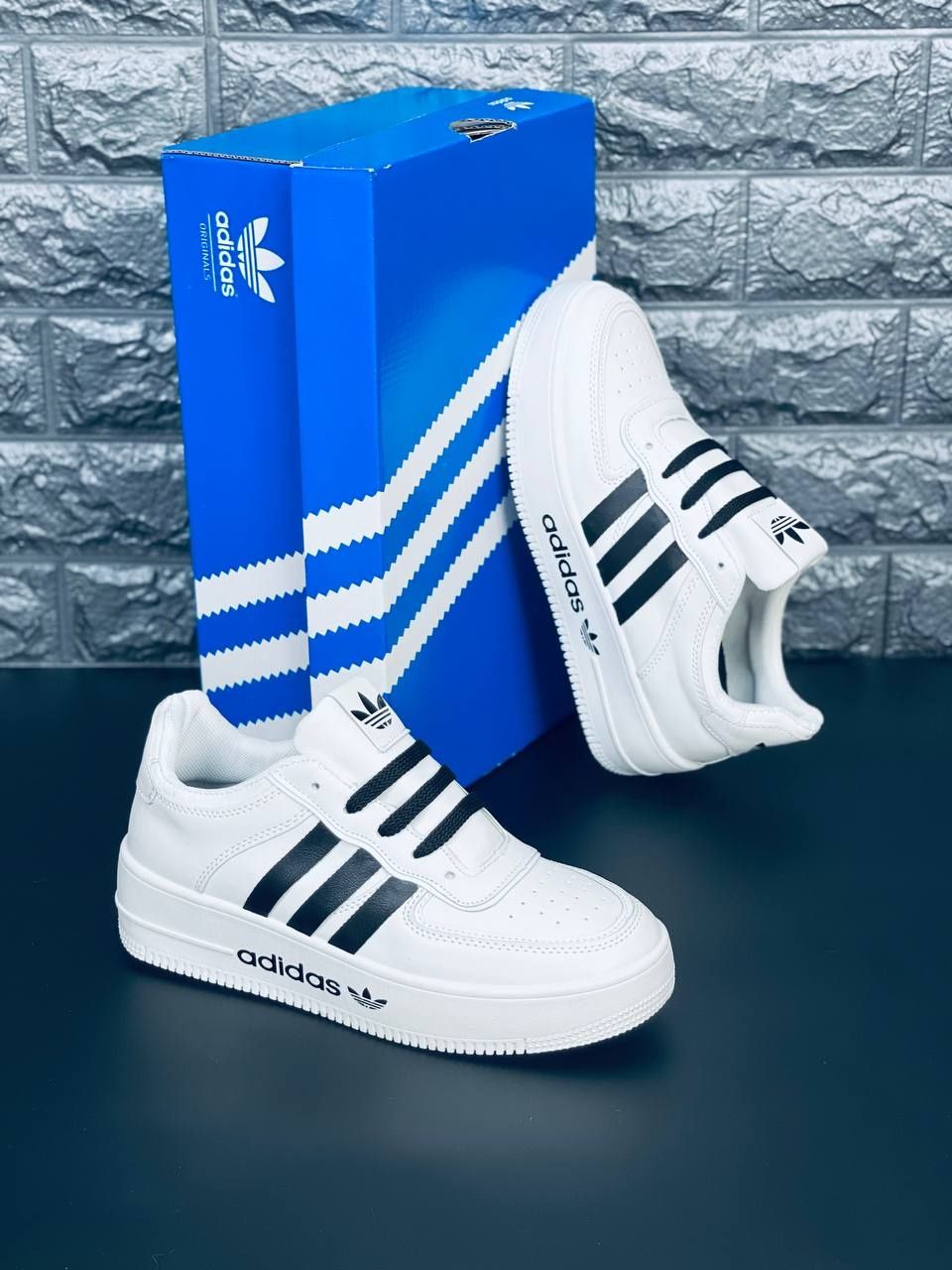 Женские Кроссовки Adidas Белые Кожаные Кросовки Адидас