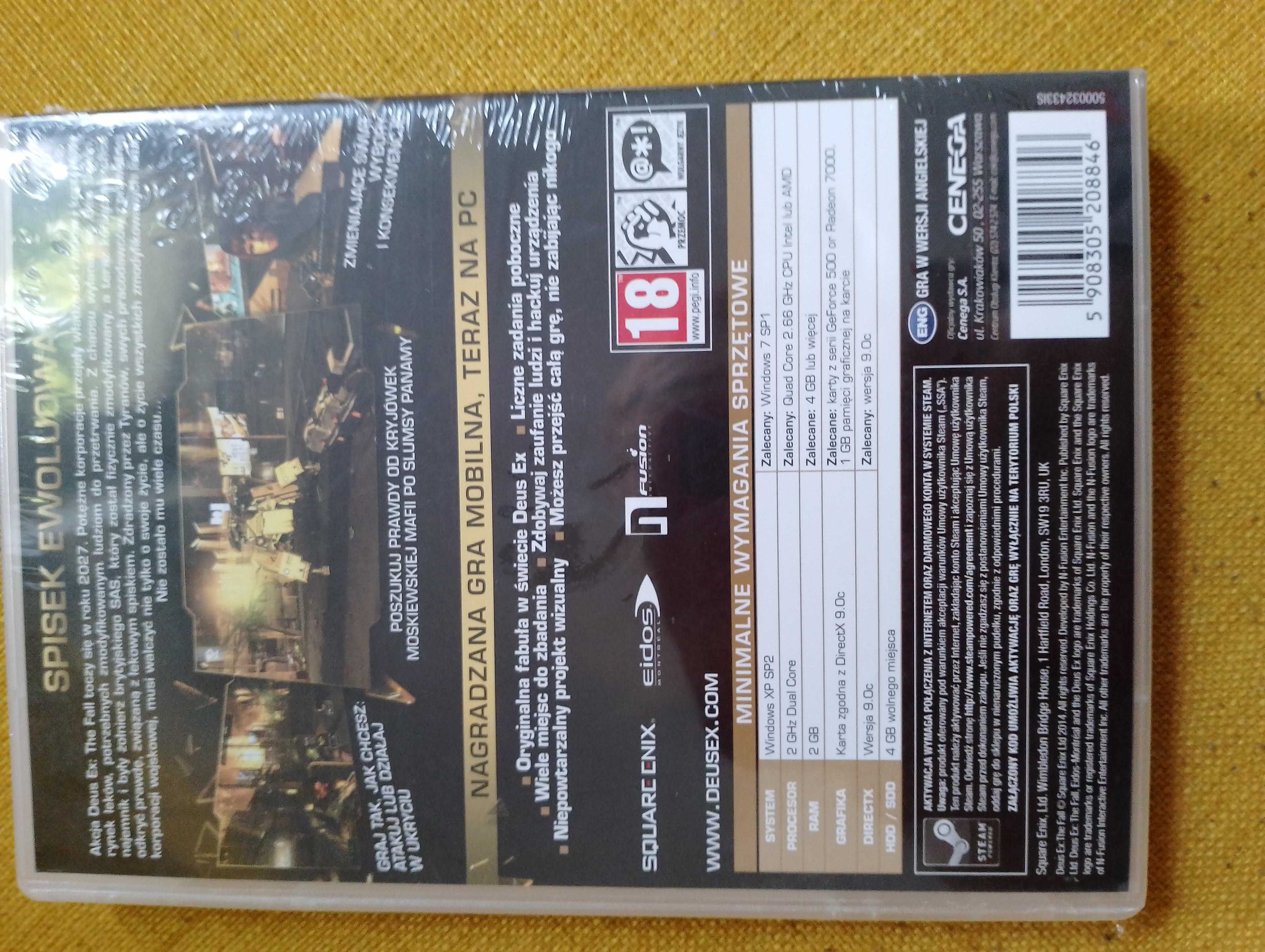 Gra video Deus Ex the fall. Płyta na PC.