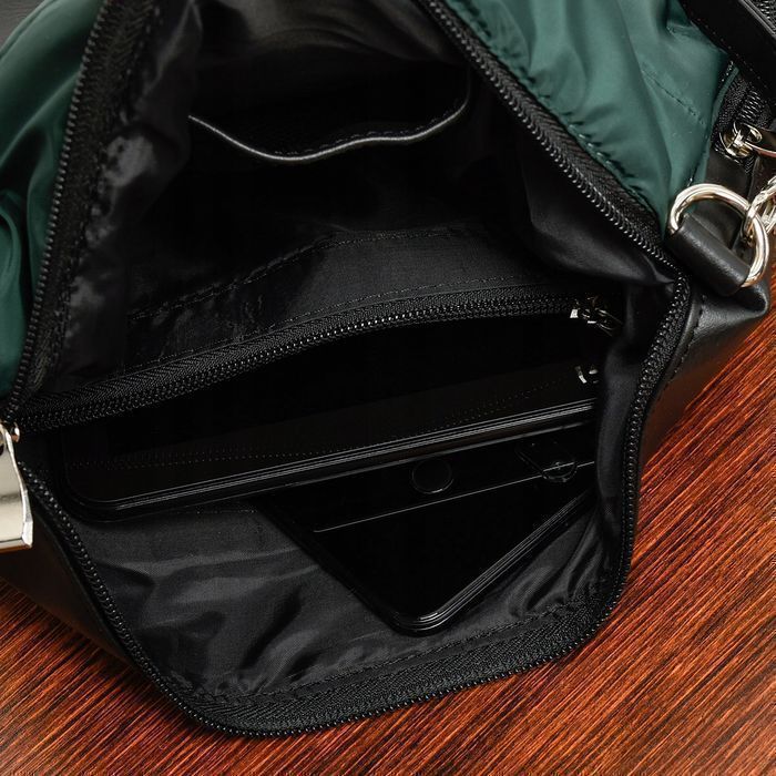 Ciemnozielona torebka pikowana torba damska pojemna shopperka duża A4